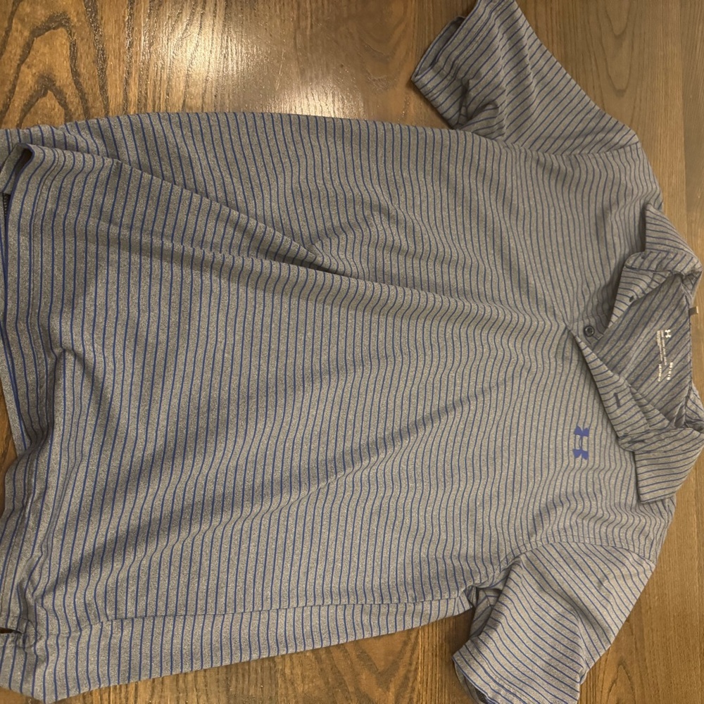 Under Armour Blue and Gray Polo Shirt with Classic Design
